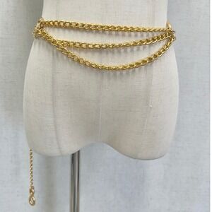 Unbranded Triple Layered Gold Chain Belt Womens OS Gold Excellent Infinity Loop